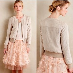 Anthro HEI HEI Honour Vegan Suede Bomber Jacket